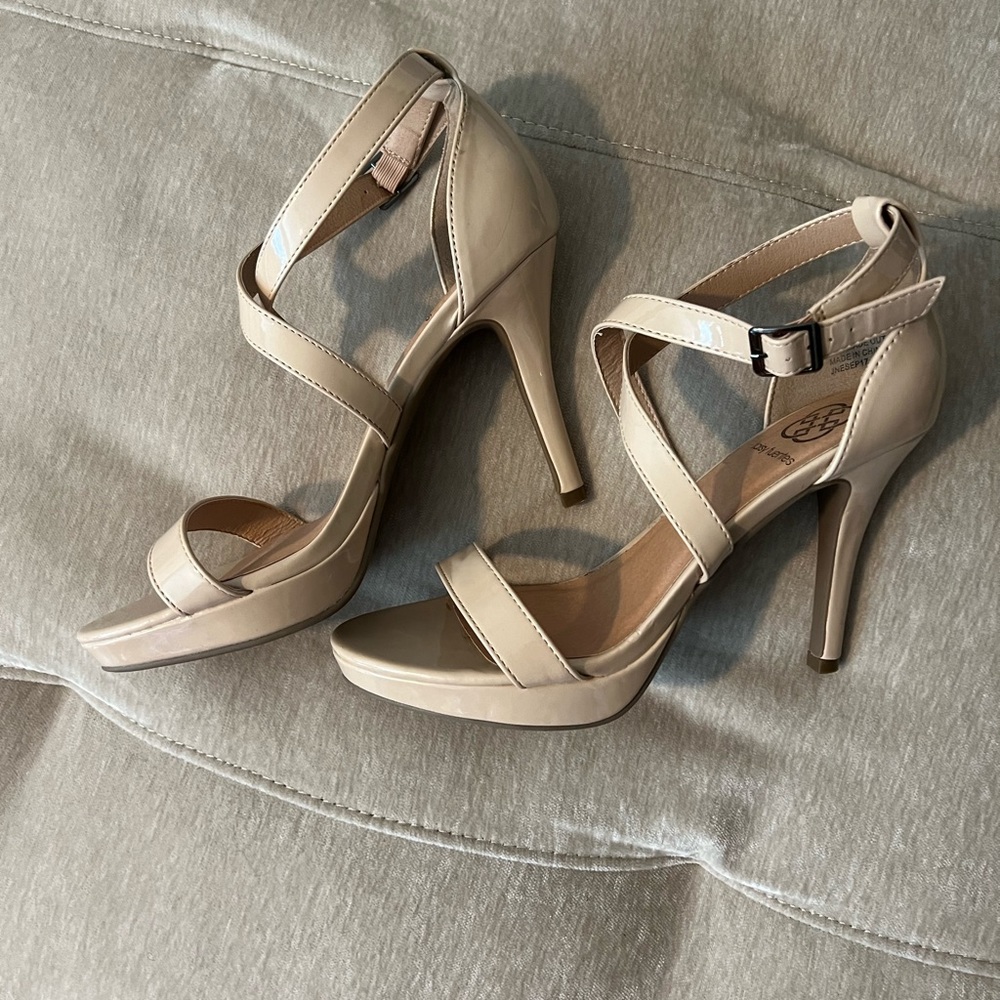 Nude Open Toe Strappy Heels